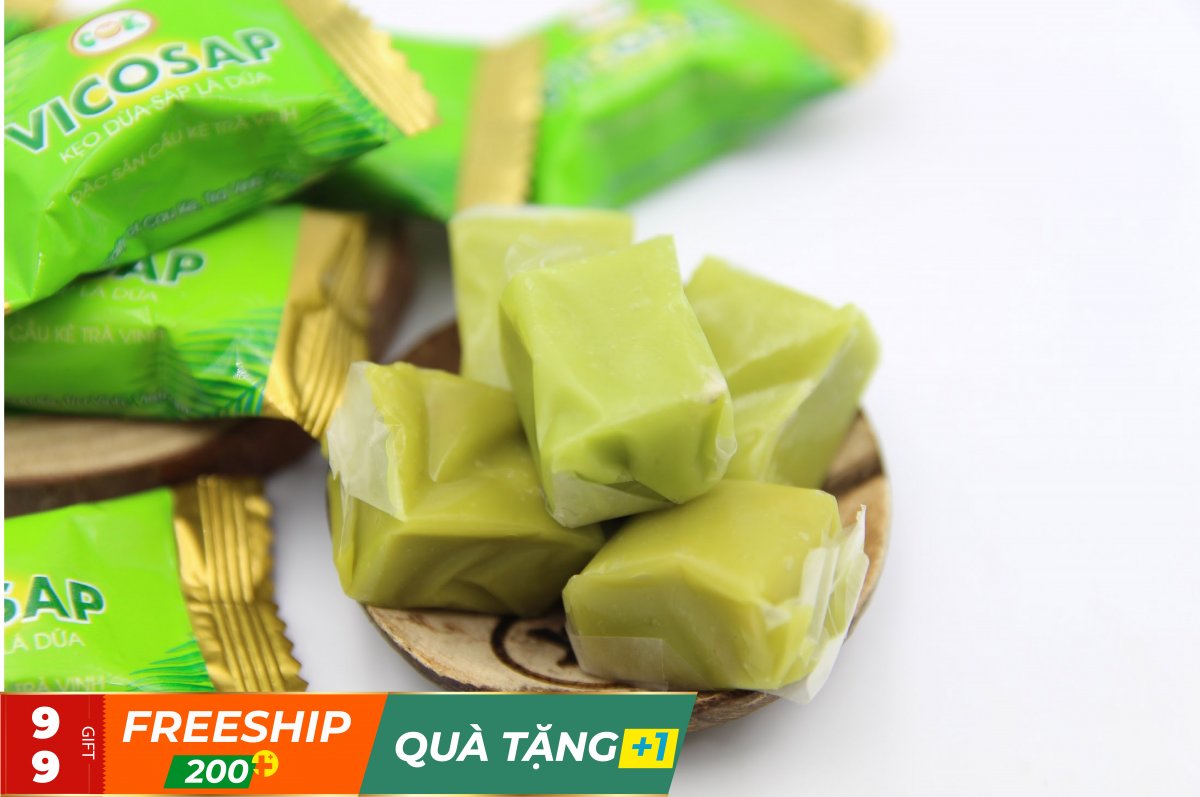 KẸO DỪA SÁP VICOSAP LÁ DỨA (Túi 500g)