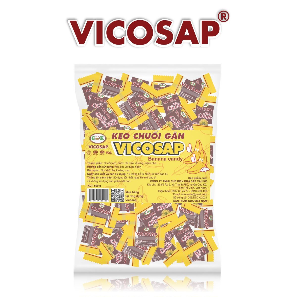 Kẹo Chuối Gân Vicosap 500g